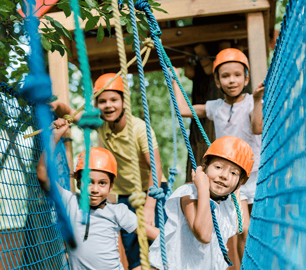 Climbing ropes on outdoor playground at Bradford International Virtual School